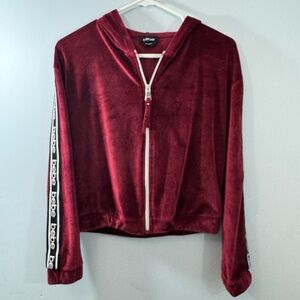 Vintage bebe Red Velour Zip-up Jacket